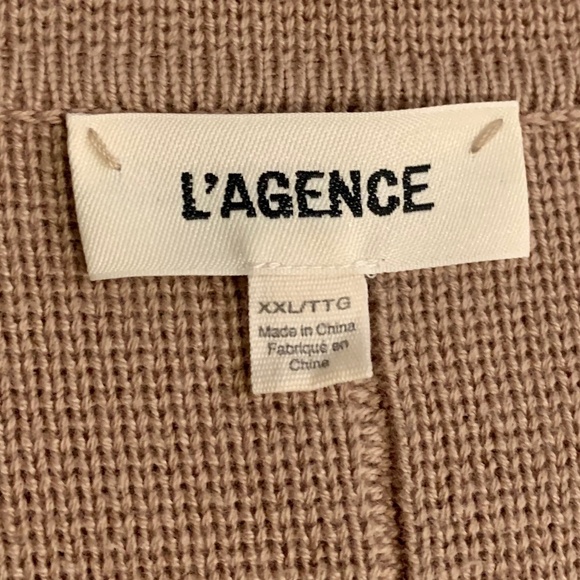 L'Agence Sofia Knit Blazer Ginger Snap Khaki Beige Double-Breasted Jacket XXL - Picture 8 of 11